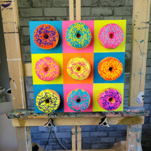 Load image into Gallery viewer, Donut Warhol | 12" x 12" | Faux donut artwork