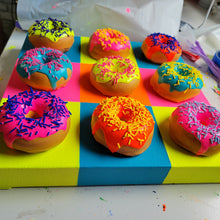Load image into Gallery viewer, Donut Warhol | 12" x 12" | Faux donut artwork