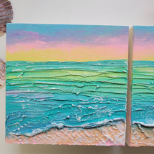 Load image into Gallery viewer, Pastel Coastal Bliss | Diptych of 5" x 5" " | Ocean artwork for sale