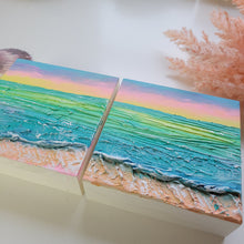 Load image into Gallery viewer, Pastel Coastal Bliss | Diptych of 5" x 5" " | Ocean artwork for sale
