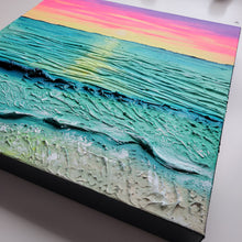 Load image into Gallery viewer, Calm Coastal Melody | 12" x 12" | Ocean artwork for sale