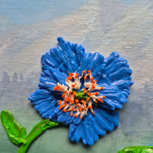 Load image into Gallery viewer, Blue Poppy | 8" x 10" | 3D Floral art