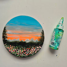 Load image into Gallery viewer, Flower Fields| 6" round | Acrylic art