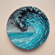 Load image into Gallery viewer, Little Blue | 6" round | Ocean texture artwork for sale