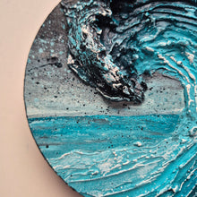 Load image into Gallery viewer, Little Blue | 6" round | Ocean texture artwork for sale