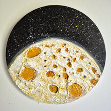 Load image into Gallery viewer, Sunny Side Moon | 12" round | Moon Texture art