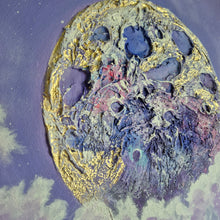 Load image into Gallery viewer, Mists Of the Purple Moon | 16" round | Moon texture art