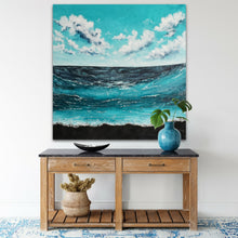Load image into Gallery viewer, Waves & Whispers | 48x48 | Large Ocean landscape art for sale