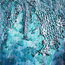Load image into Gallery viewer, "Ataraxia" | Triptych | 14"x28" | Blue interior Wall artwork for sale