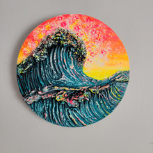 Load image into Gallery viewer, Starburst Skies | 10" round | Sunset beach wave toronto art