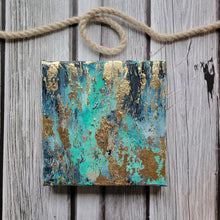 Load image into Gallery viewer, Wishing stone # 1 | 8 x 8 | abstract toronto art gallery | Gold Leaf