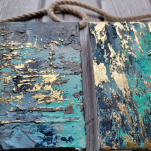 Load image into Gallery viewer, Wishing stone 1 & 2 | 8 x 8 | Abstract Gold leaf Toronto gallery artwork for sale