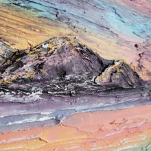 Load image into Gallery viewer, Out of the Darkness | 12" round | Abstact mountains artwork for sale