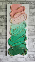 Load image into Gallery viewer, Time To Bloom | 16 x 40 | Pink green abstract texture toronto Gallery artwork for sale