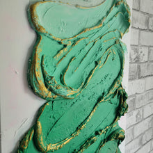 Load image into Gallery viewer, Time To Bloom | 16 x 40 | Pink green abstract texture toronto Gallery artwork for sale