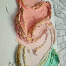 Load image into Gallery viewer, Time To Bloom | 16 x 40 | Pink green abstract texture toronto Gallery artwork for sale