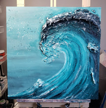 Load image into Gallery viewer, "Conquer" | 24 x 24 | Abstract 3D Texture | Abstract Beach Wave artwork for sale