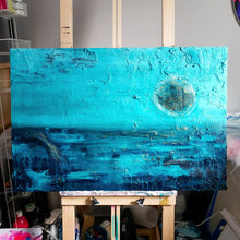 Load image into Gallery viewer, "Luminescence Ray" | 24 x 36| Moon-Ocean-Abstract | Abstract Ocean Landscape