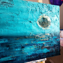 Load image into Gallery viewer, "Luminescence Ray" | 24 x 36| Moon-Ocean-Abstract | Abstract Ocean Landscape