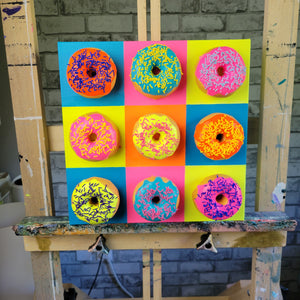 Donut Warhol | 12" x 12" | Faux donut artwork