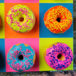 Donut Warhol | 12" x 12" | Faux donut artwork