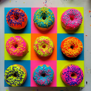 Donut Warhol | 12" x 12" | Faux donut artwork