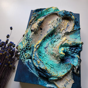 Golden Horizon In Azure | 5" x 7 | Texture artwork