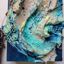 Load image into Gallery viewer, Golden Horizon In Azure | 5&quot; x 7 | Texture artwork
