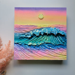 Pastel Dreams on the Horizon | 8"x8" |seascape artwork