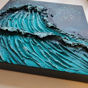 Midnight Swell | 12" x 12" | Texture abstract