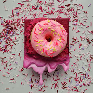 Pink Velvet | 4" x 4" | Fake Donut