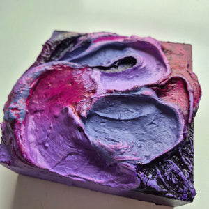 Plum Peace | 5" x 5" | Acrylic Texture art for sale