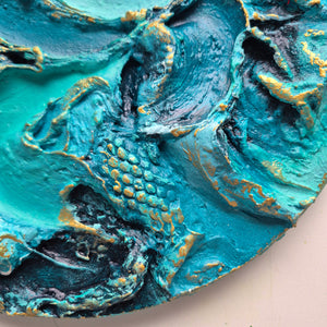 Dragon scales | 12" round | Texture art for sale