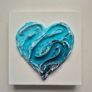 Ocean Heart | 8" x 8" | Heart art