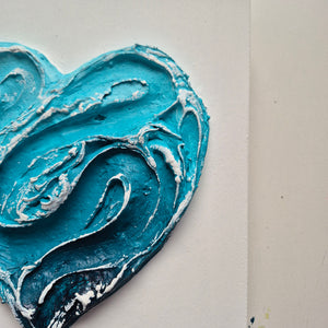 Ocean Heart | 8" x 8" | Heart art