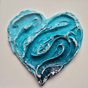 Ocean Heart | 8" x 8" | Heart art