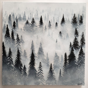 "Heart Of Mist"  Acrylic tree landscape