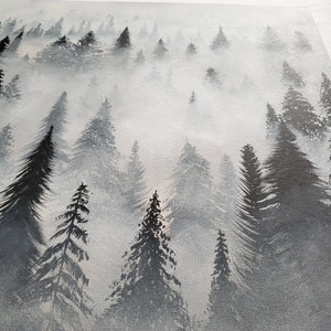 "Heart Of Mist"  Acrylic tree landscape
