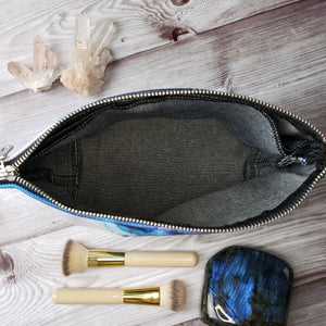 Alcohol ink printed on 100% cotton Makeup Bag 10"