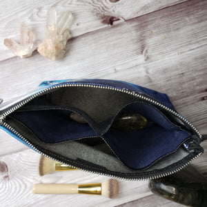 Alcohol ink printed on 100% cotton Makeup Bag 10"