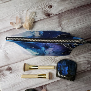 Alcohol ink printed on 100% cotton Makeup Bag 10"