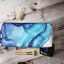 Load image into Gallery viewer, Alcohol ink printed on 100% cotton Makeup Bag 10&quot;
