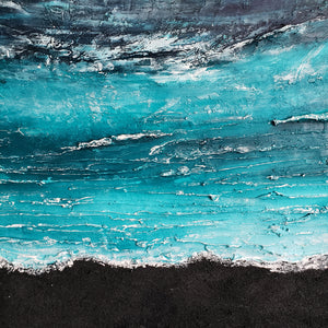 Waves & Whispers | 48x48 | Large Ocean landscape art for sale