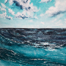 Load image into Gallery viewer, Waves &amp; Whispers | 48x48 | Large Ocean landscape art for sale
