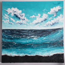 Load image into Gallery viewer, Waves &amp; Whispers | 48x48 | Large Ocean landscape art for sale
