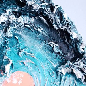 Orange Crush | 12" Round | Orange Blue Ocean Abstract