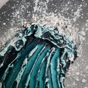 Stormy Sea | 6" Round | Ocean Landscape texture abstract art