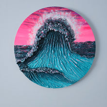 Load image into Gallery viewer, Maui | 20&quot; round | Abstract ocean wave art for sale
