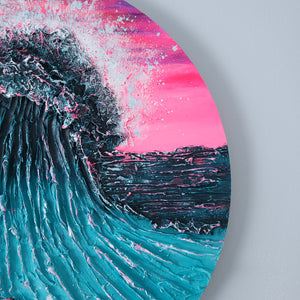 Maui | 20" round | Abstract ocean wave art for sale