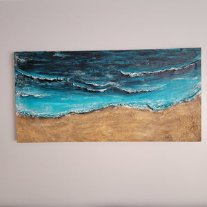 The Beach is Calling | 24" x 48" | Texture 3D beach florida artwork for sale
